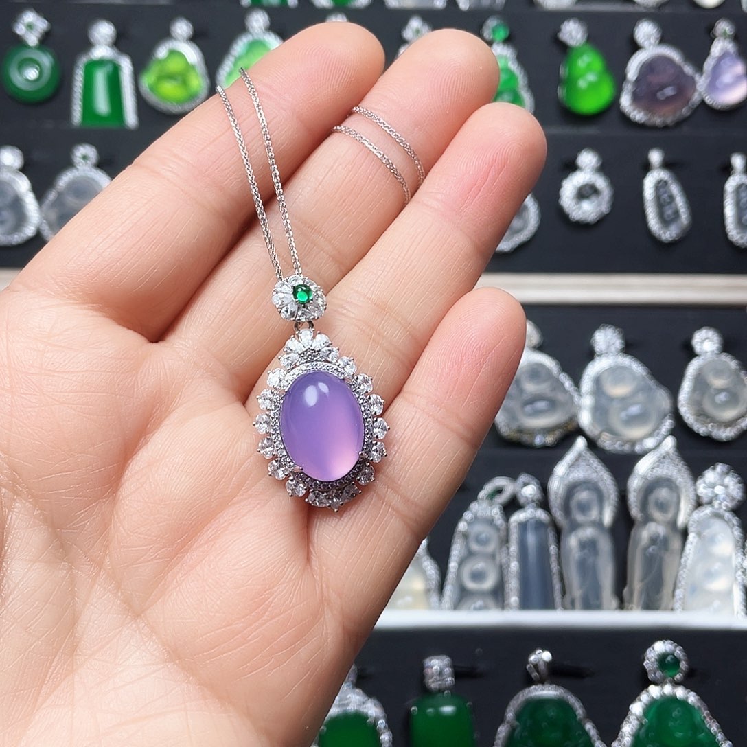 玛瑙/玉髓颈饰银S925镶嵌