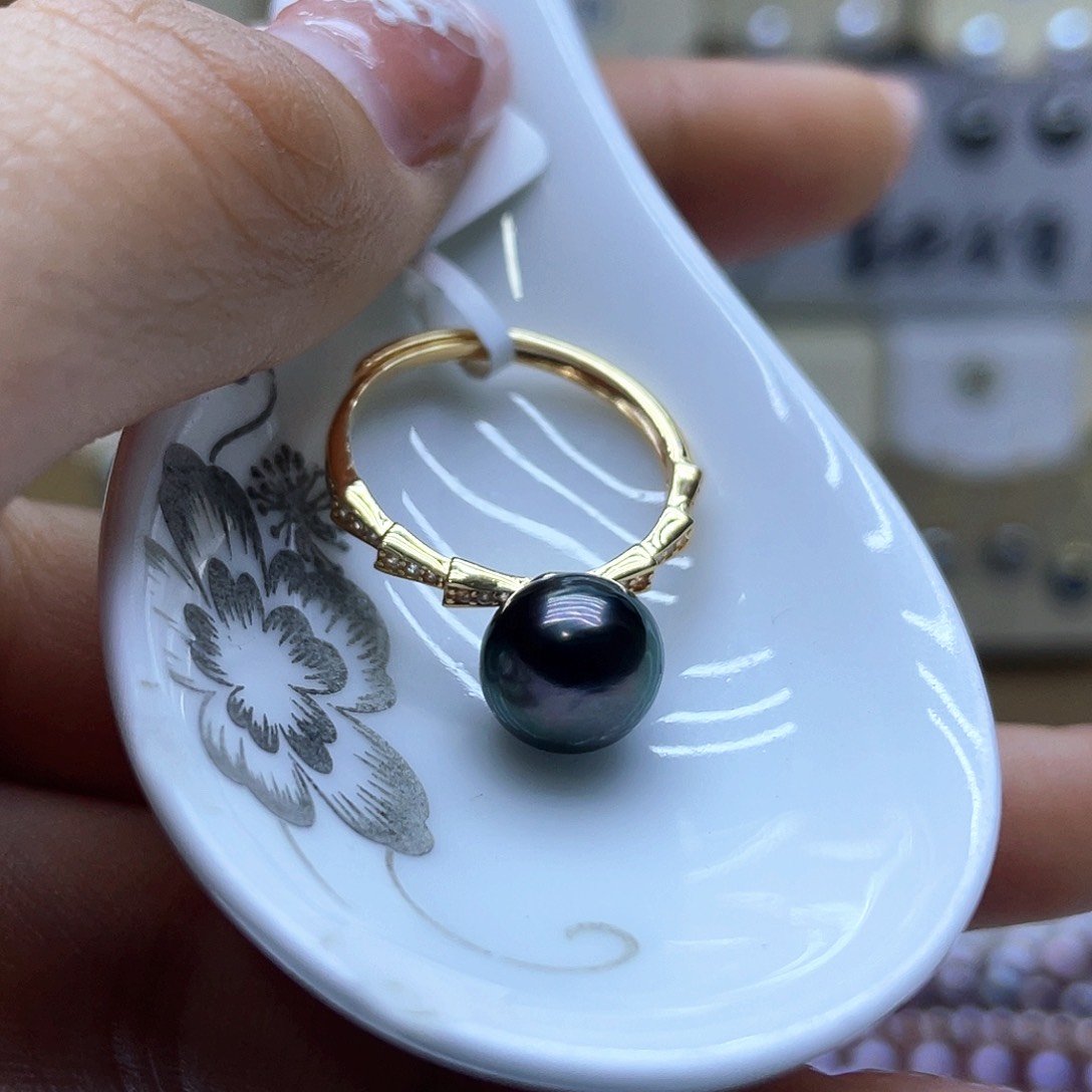 海水珍珠戒指银S925镶嵌