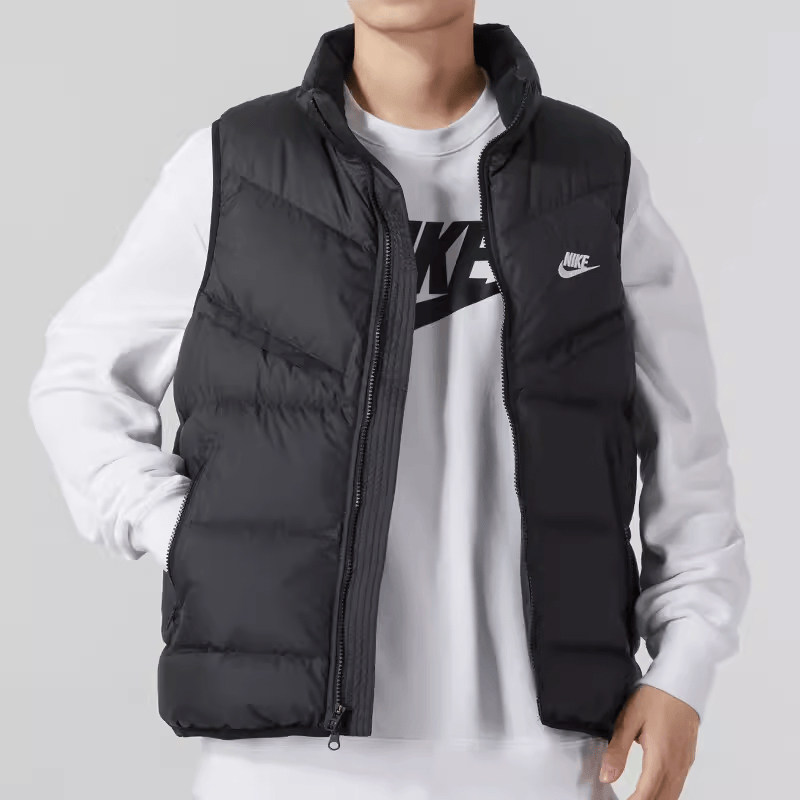 NIKE/耐克男子立领冬季保暖短款休闲运动羽绒马甲背心FB8184-010