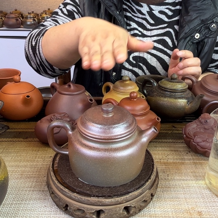 茶壶紫砂紫泥柴烧240cc