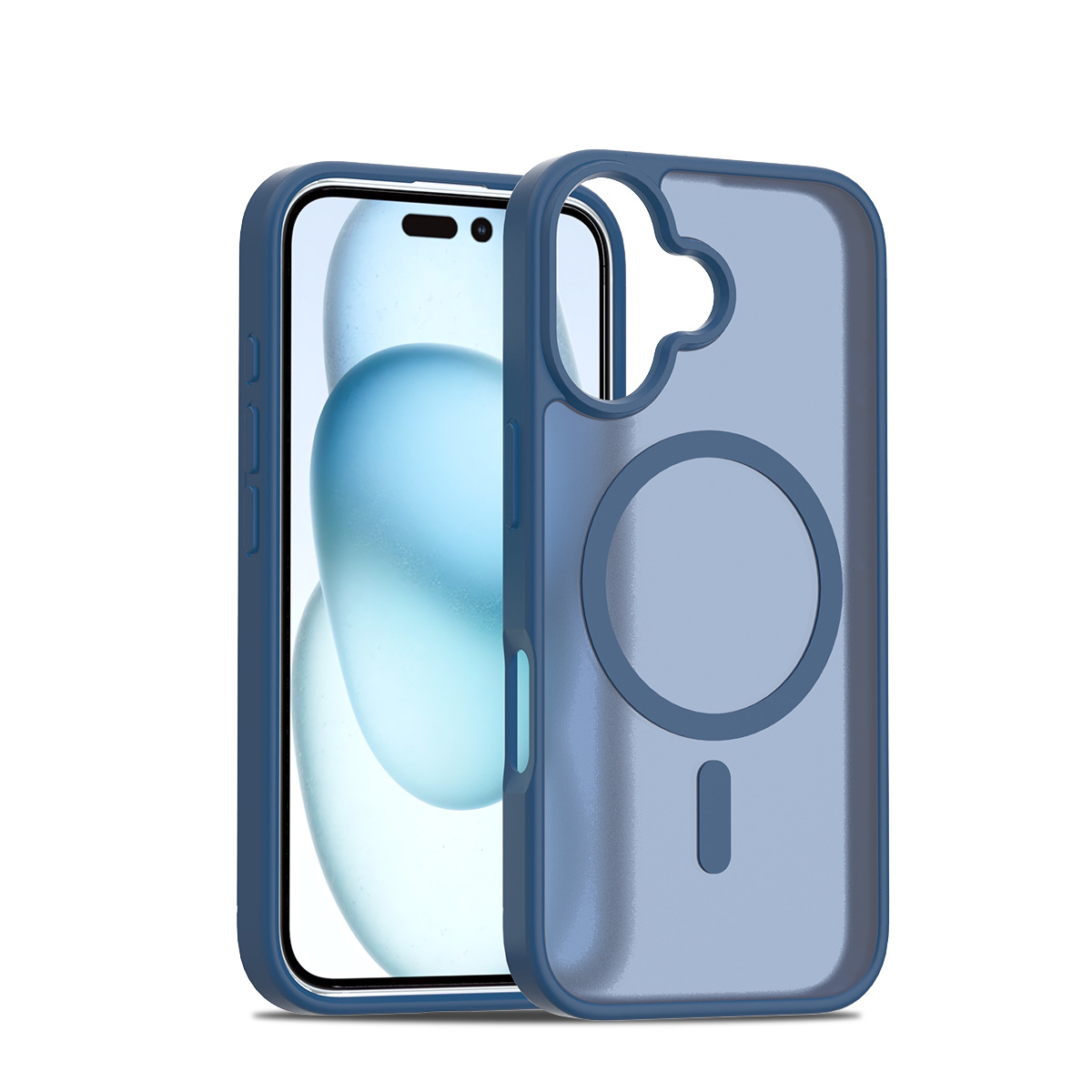 适用iPhone16手机壳 半透明磨砂肤感壳 苹果2.0厚磁吸手机壳
