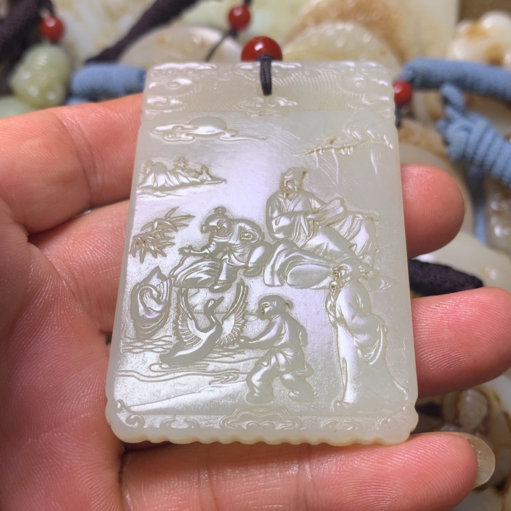 和田玉未镶嵌挂件香**榭