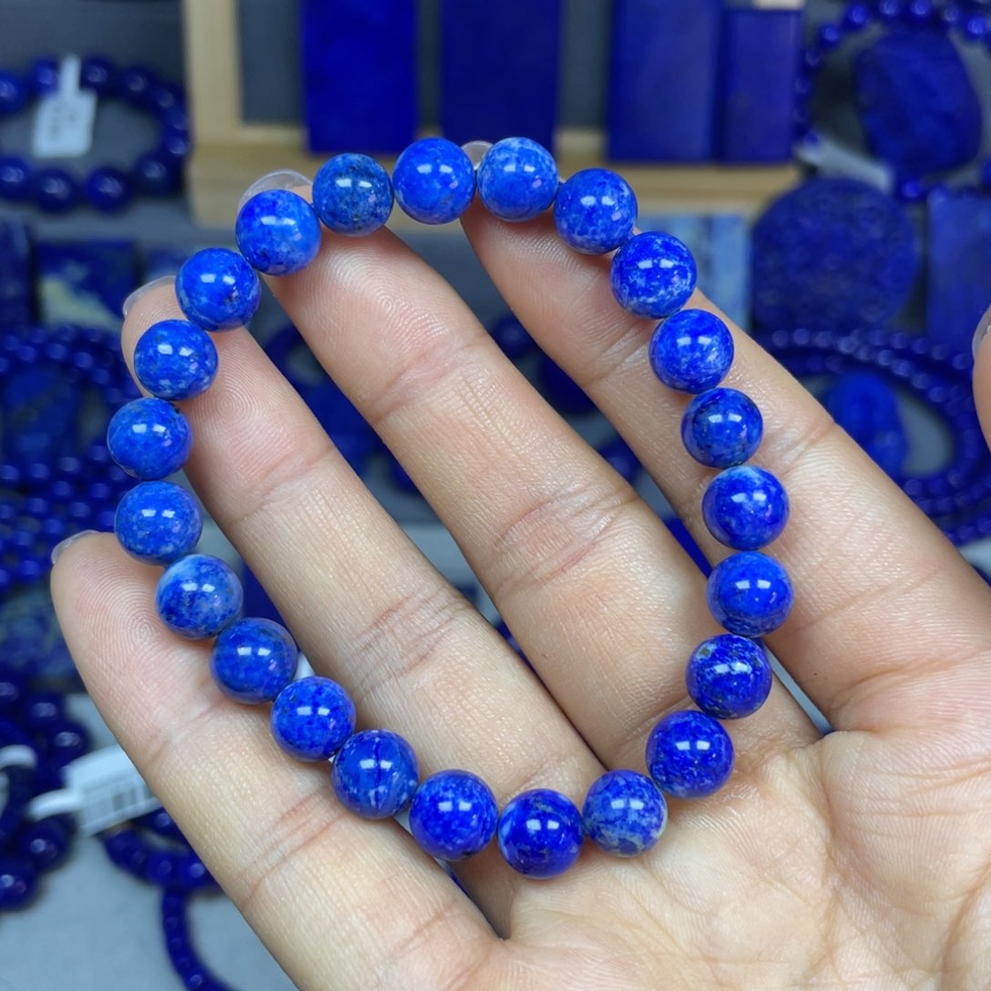 青金石8mm手串未镶嵌荷*