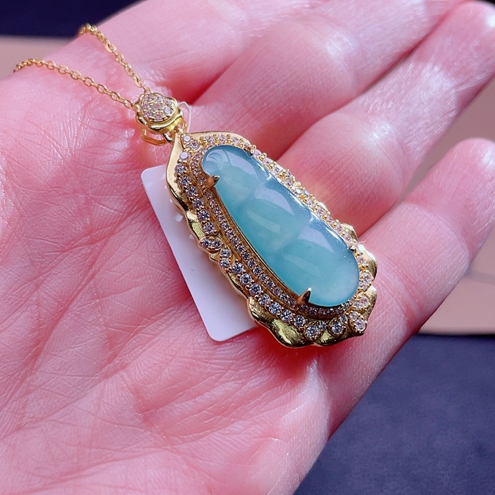 翡翠吊坠(不含链)银S925镶嵌