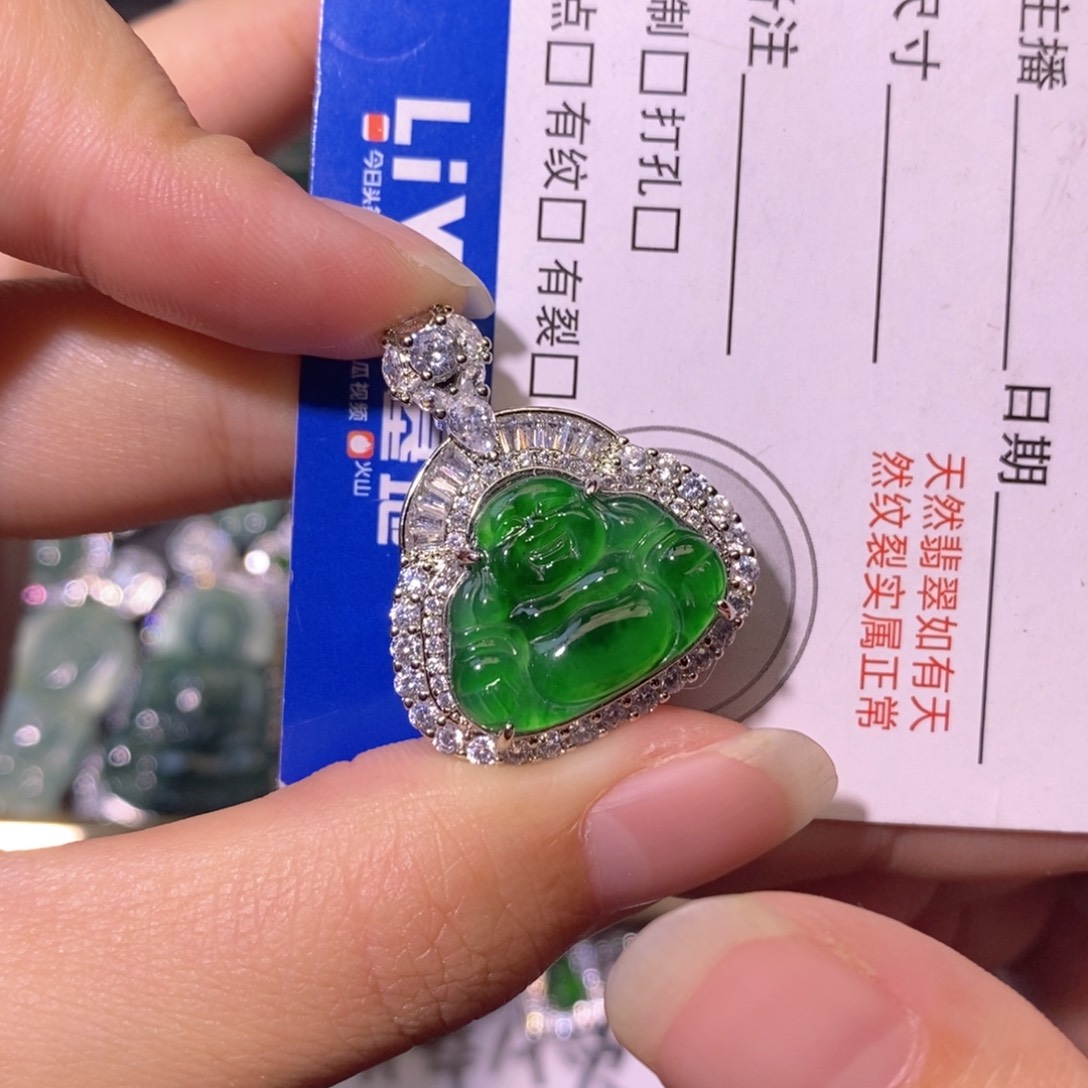 ღ***࿐翡翠未镶嵌颈饰分两单
