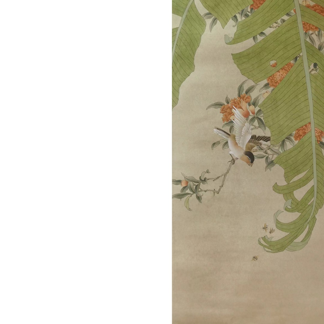 【辽拍】V250709-2-635《花鸟》（4.1平尺) 纸本镜片 ws15