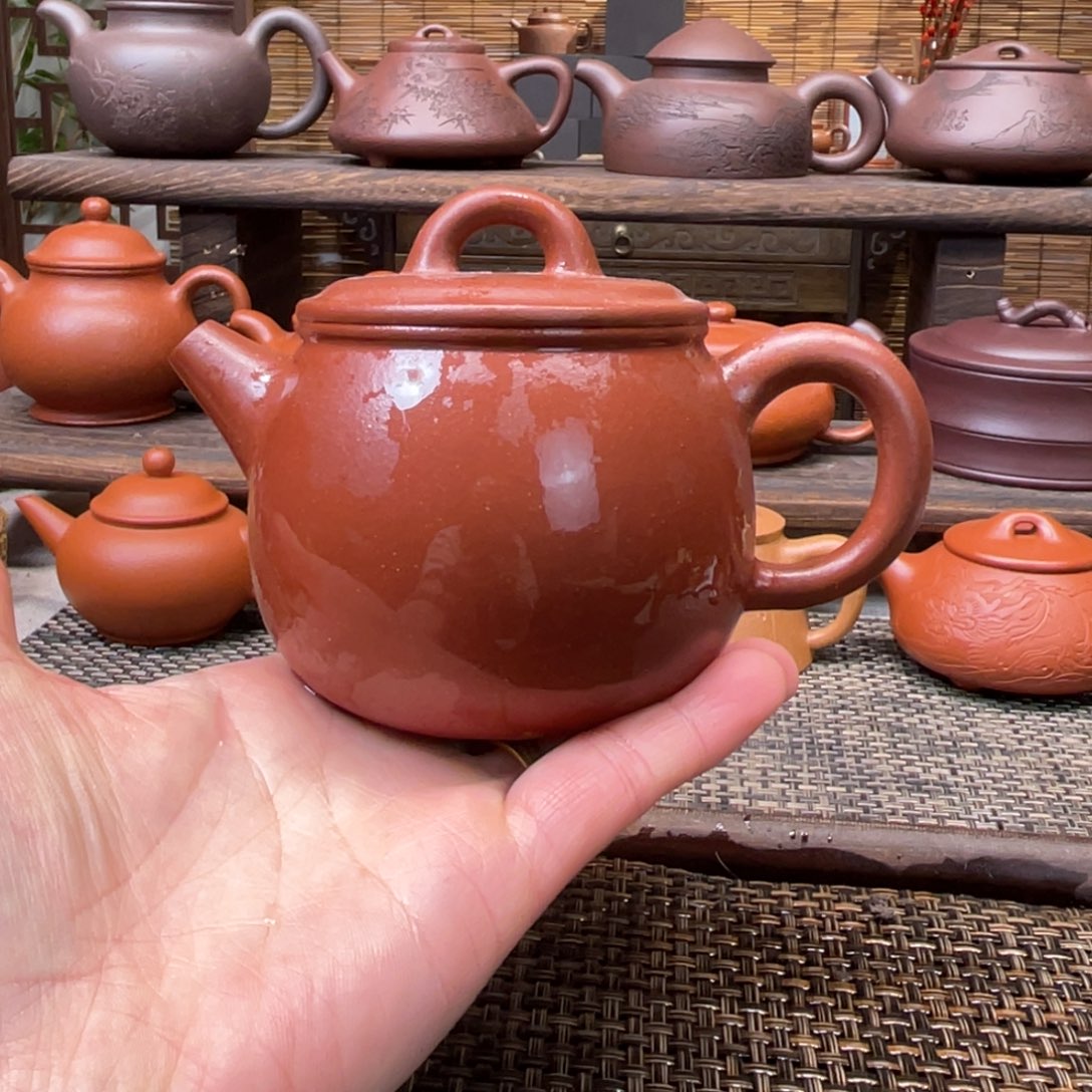 紫砂茶壶宜兴原矿紫砂手工制230