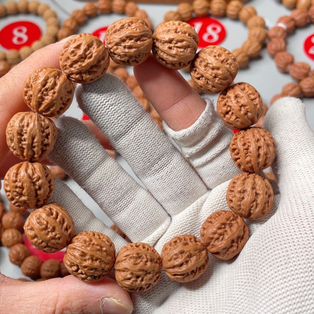 文玩核桃手串A****丹麻花筋龙骨