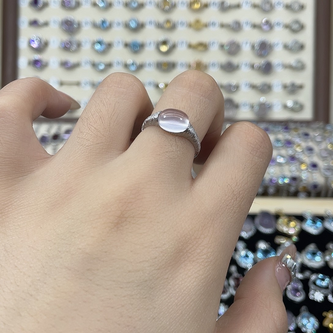 超***芙蓉石戒指银S925镶嵌