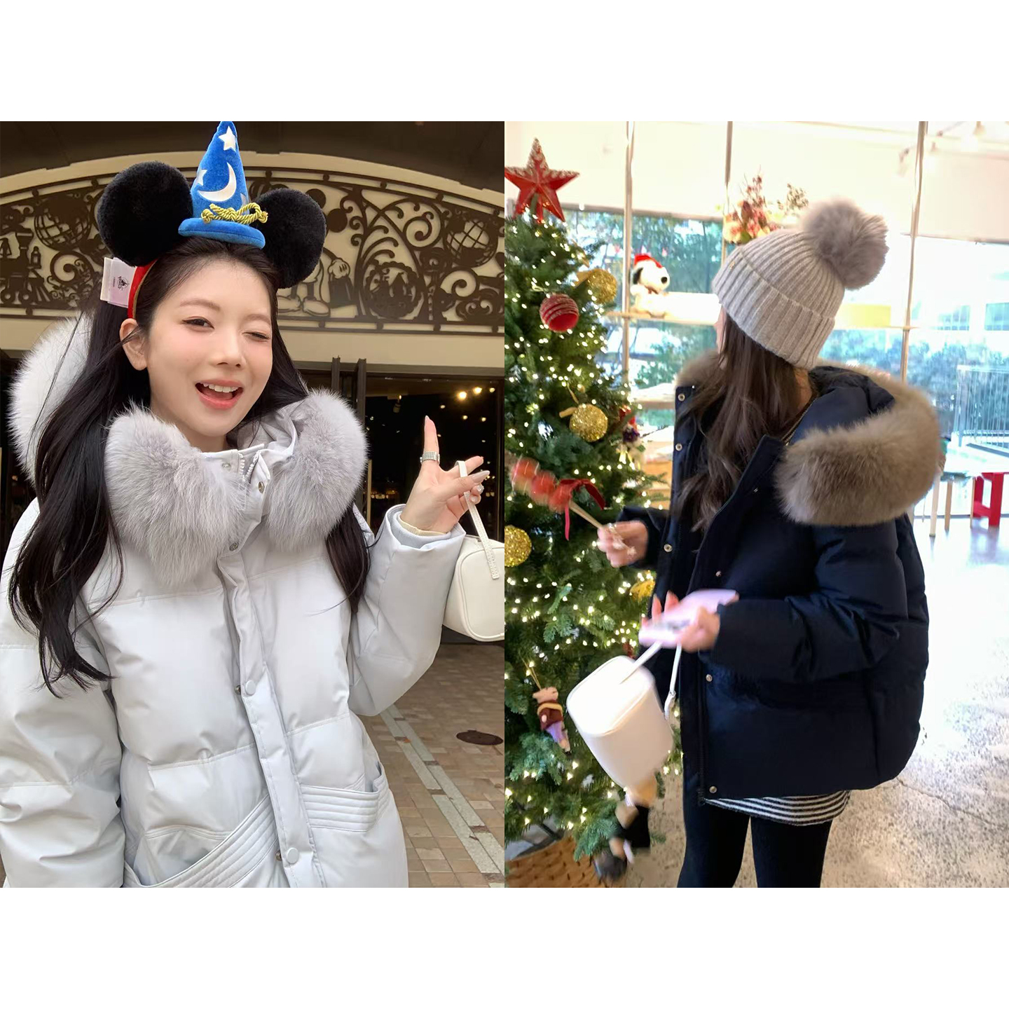 im向 柏林初雪‘真狐狸毛领90白鸭绒羽绒服外套