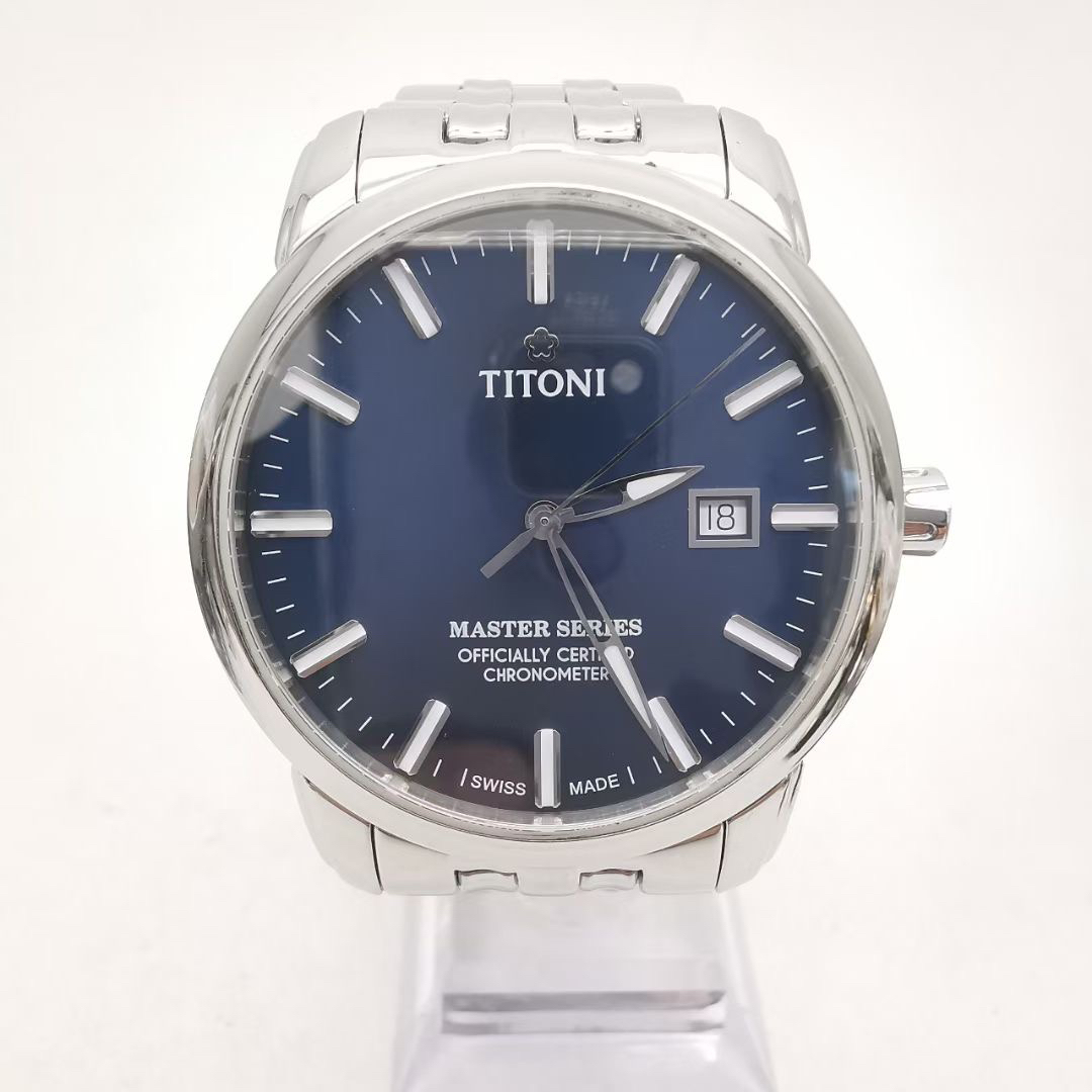 99新 Titoni/梅花 大师系列83188S-661男士机械表41表径