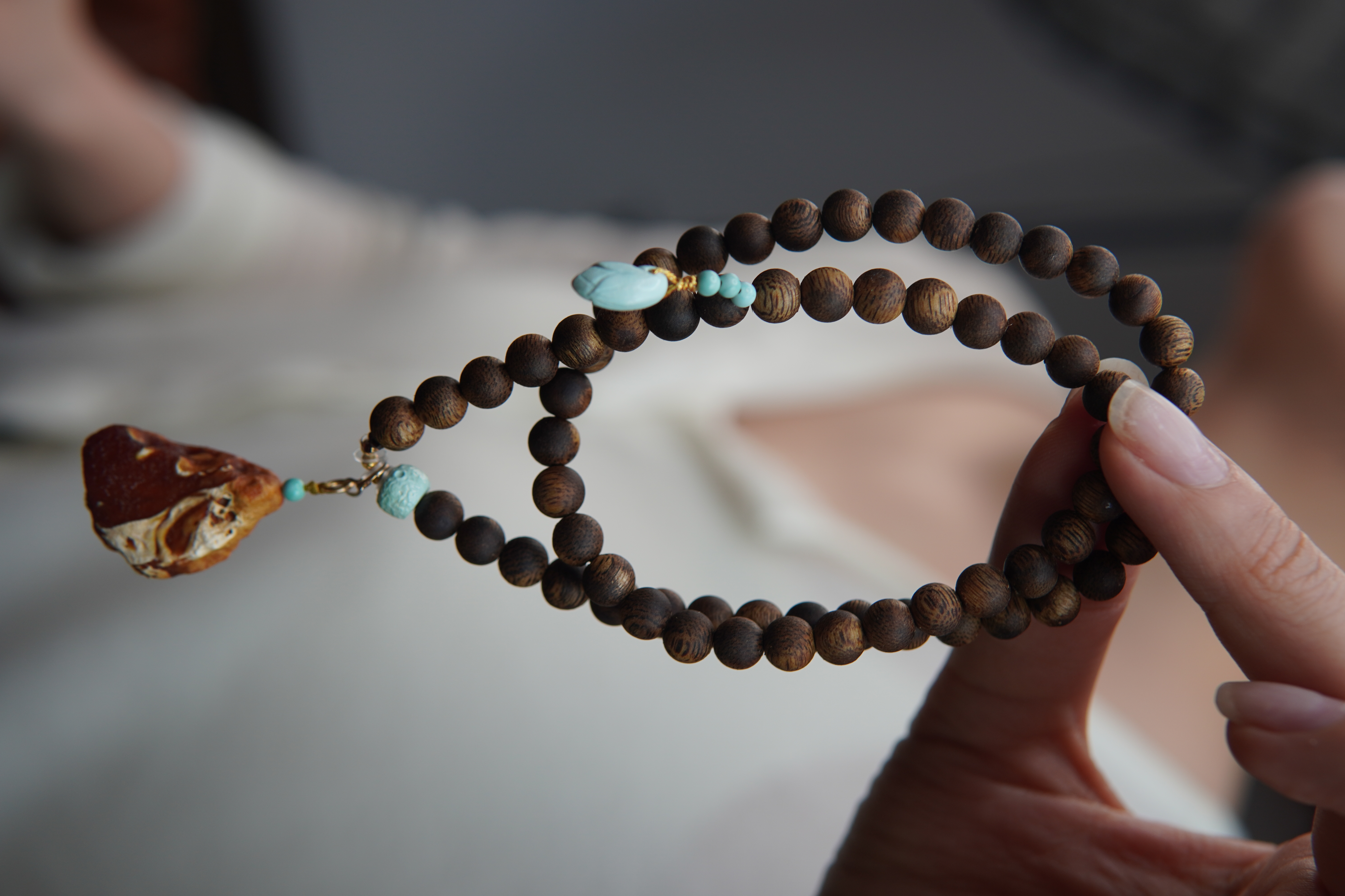 沉香*沉香手串设计款*95沉水*戴手双圈*可做沉香手串100%真品