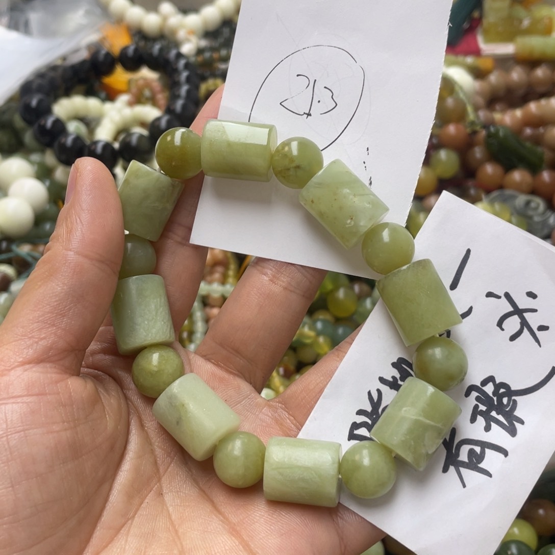 蛇纹石玉手链合金