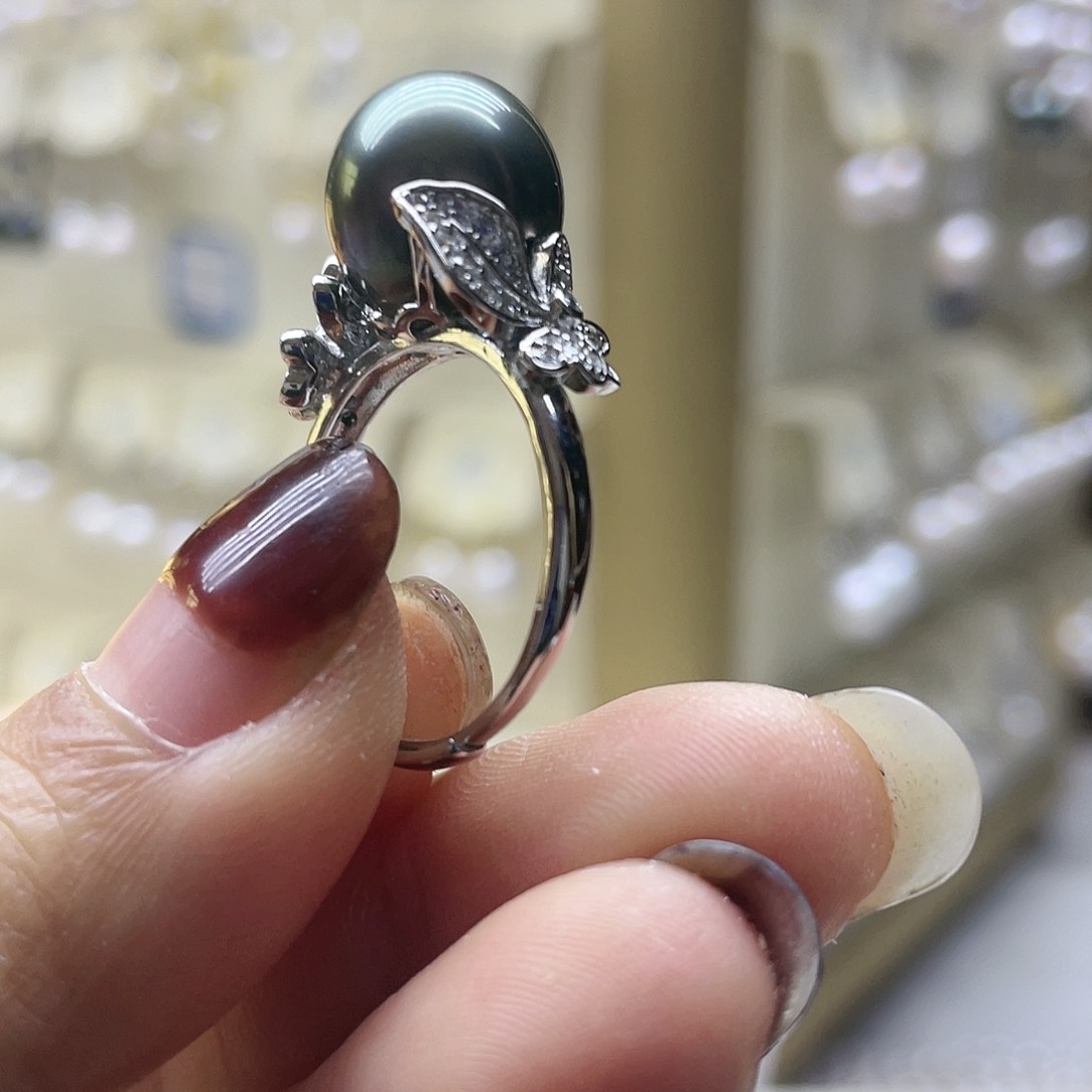 海水珍珠戒指银S925镶嵌