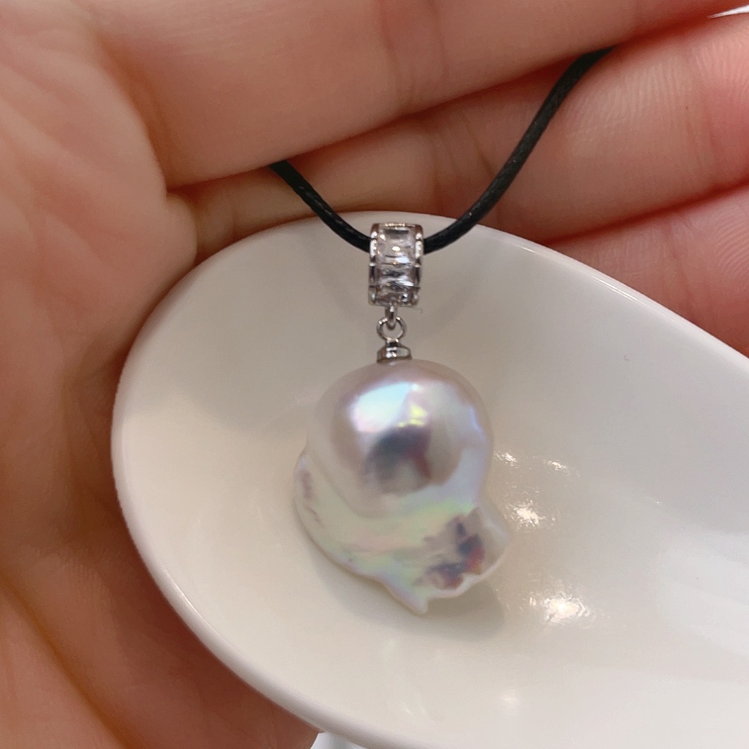 淡水珍珠颈饰银S925镀金镶嵌