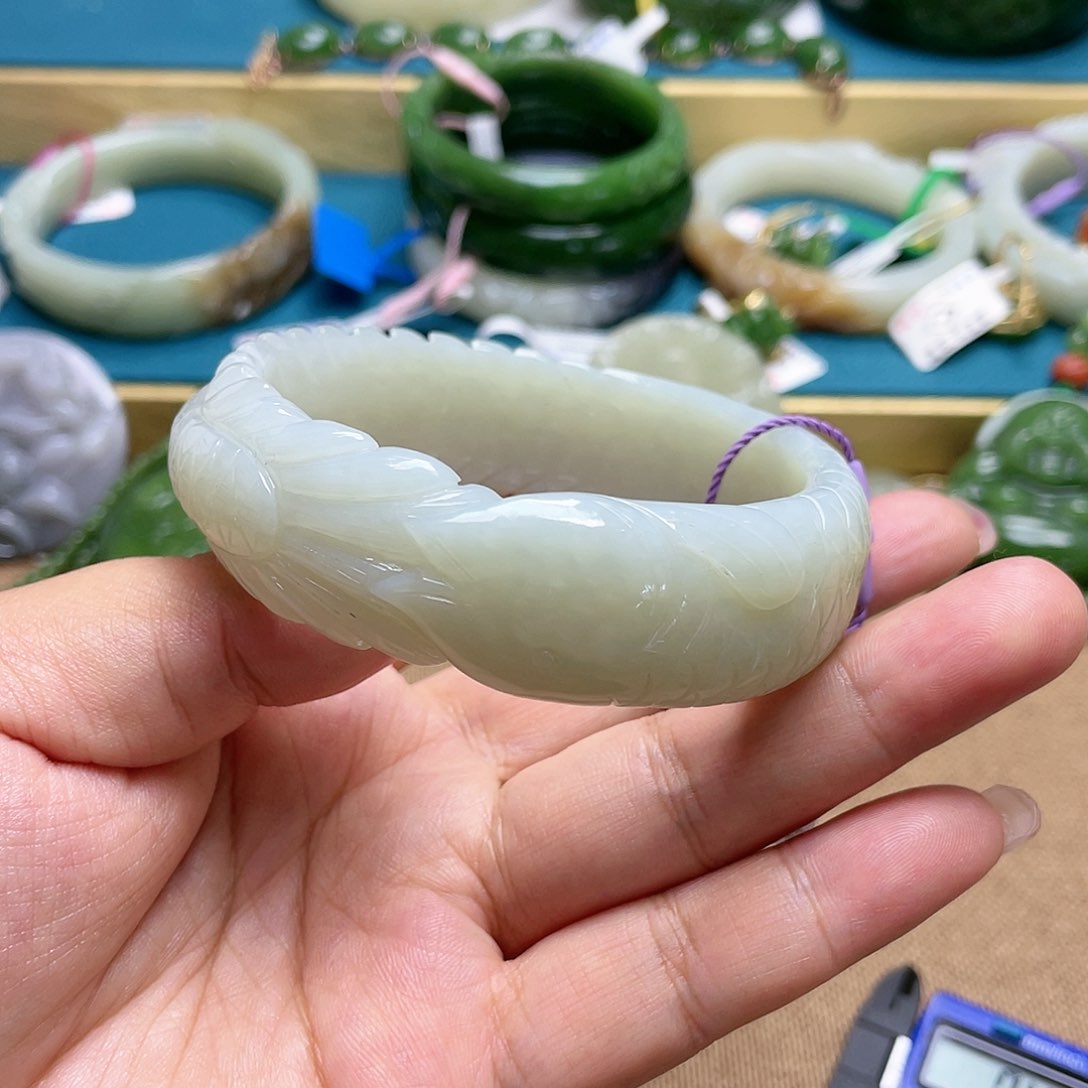 【闪购商品】和田玉手镯61圈口37未镶嵌