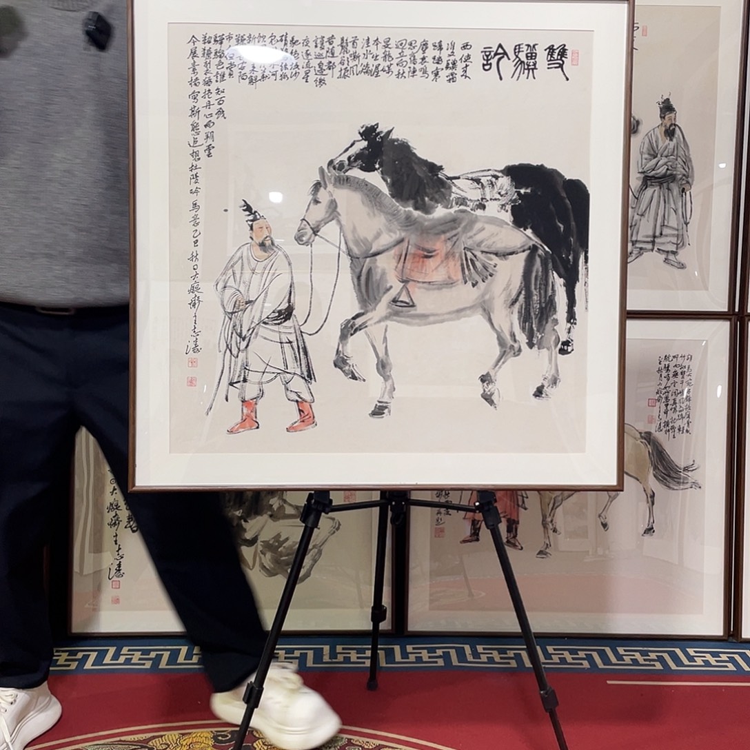 国画手绘画作品带框80/80