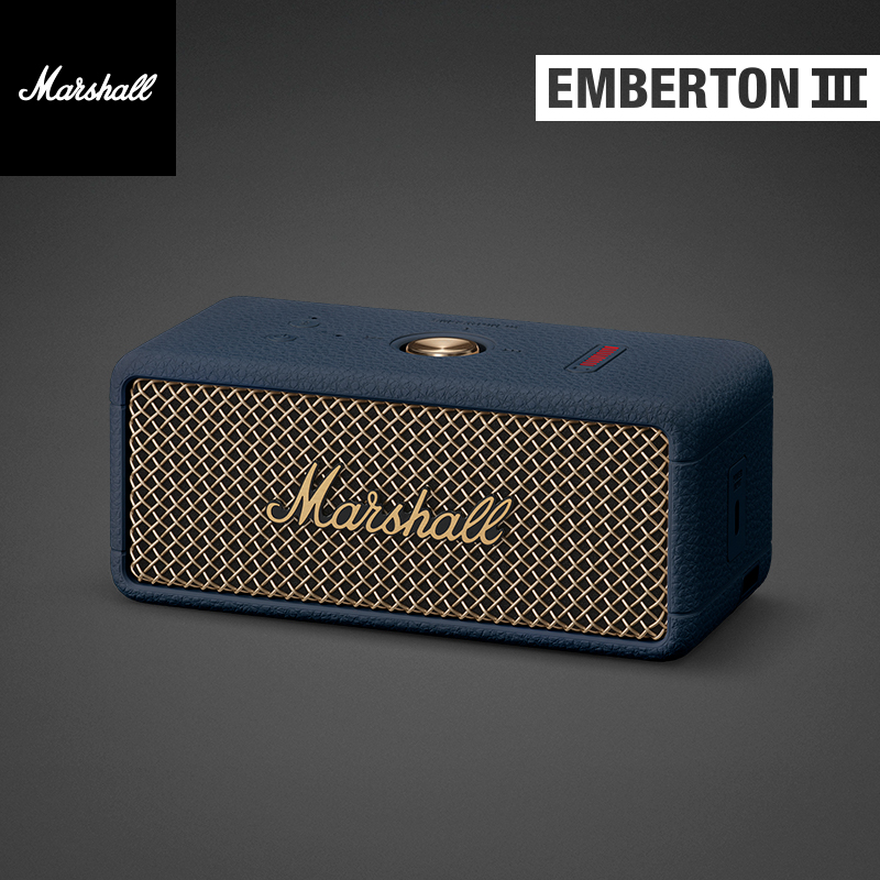 【午夜蓝】Marshall EMBERTON III马歇尔蓝牙音箱防水便携音响大促