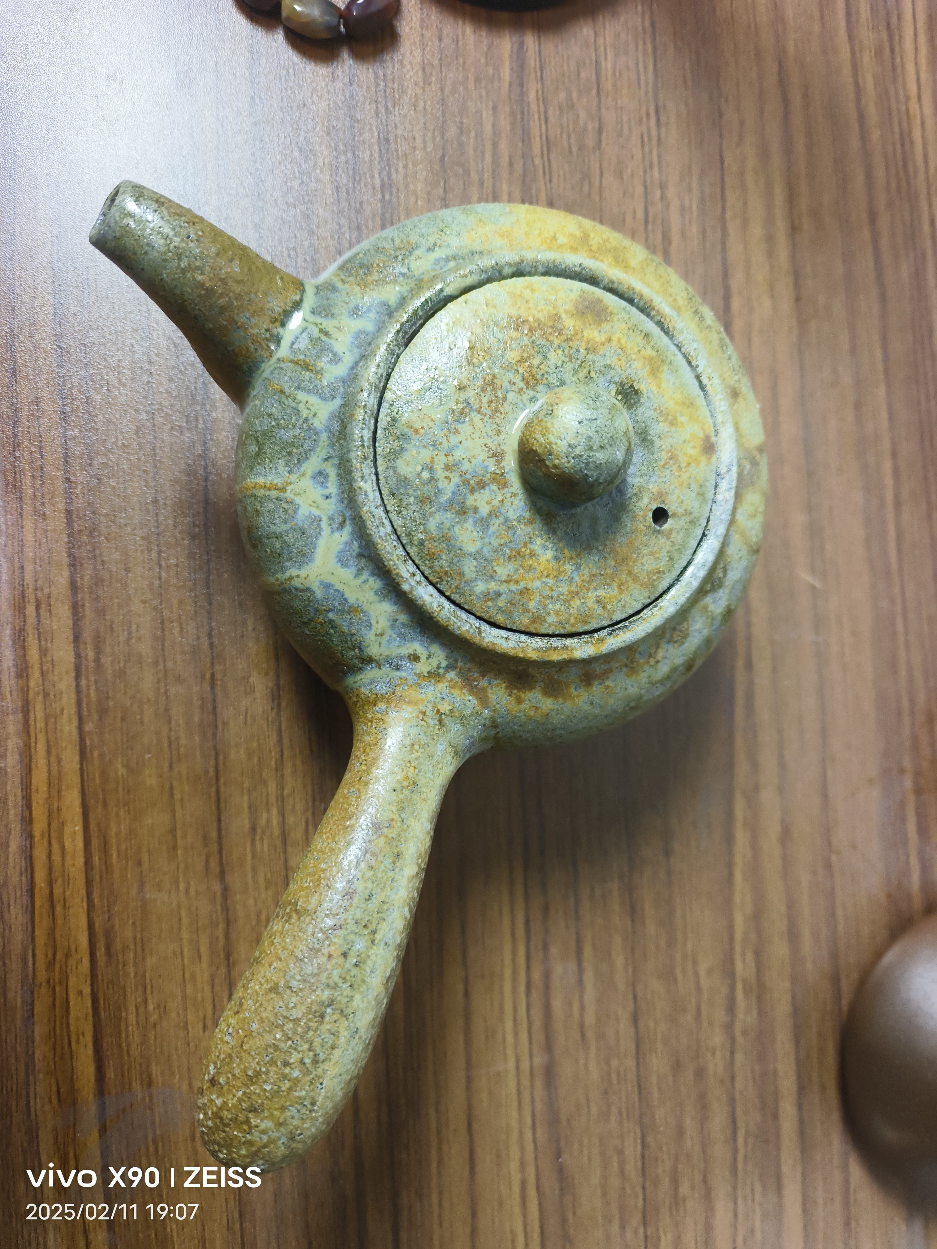 侧把煮茶壶，精工纯柴烧