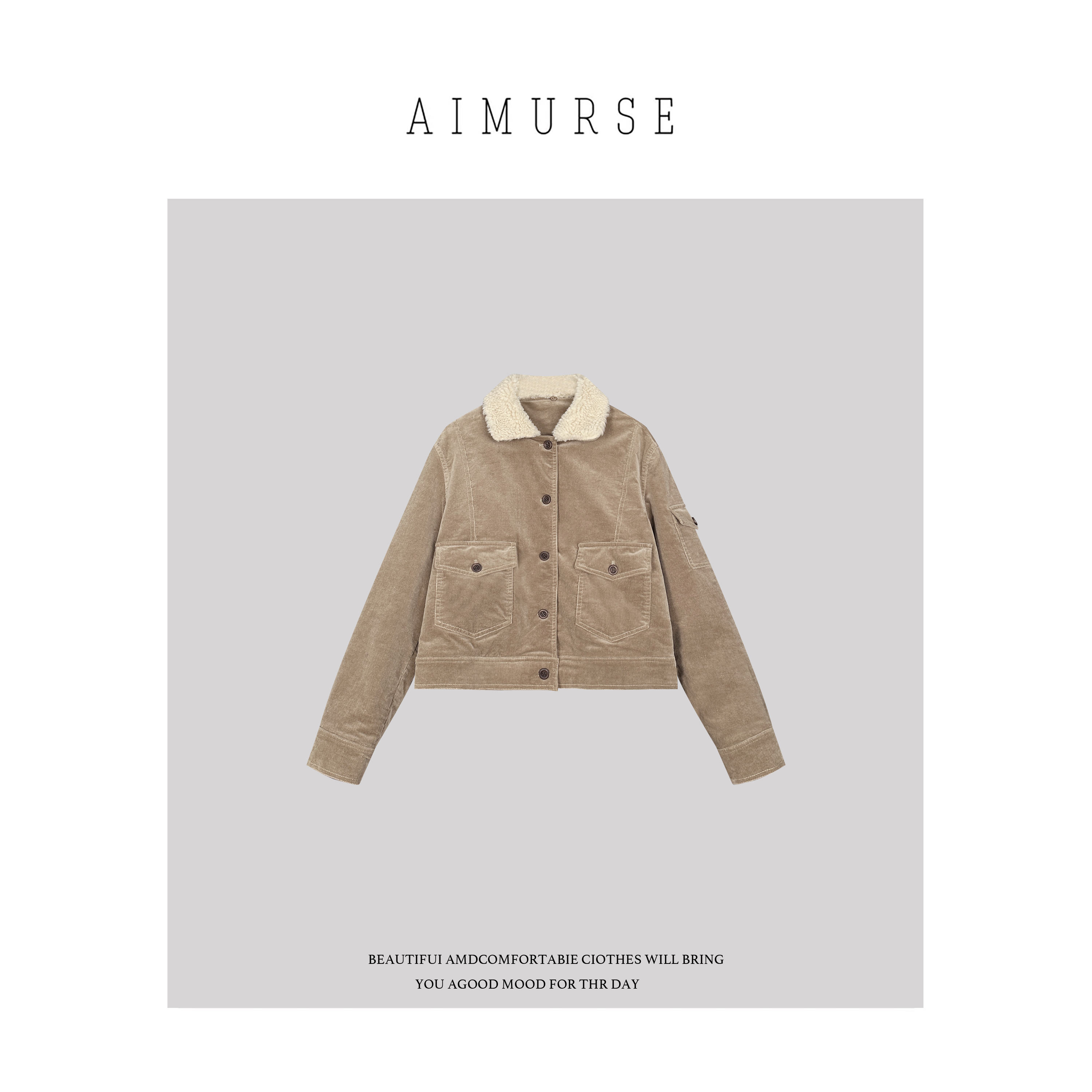 AIMURSE【时髦博物馆】小众设计师 时髦复古百搭保暖棉衣 AM80086
