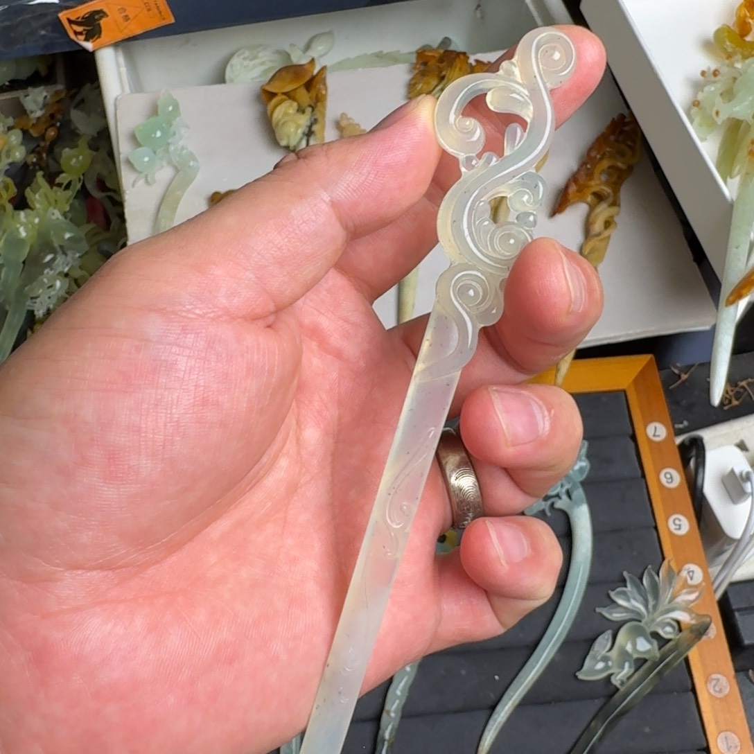 未镶嵌蛇纹石玉发饰