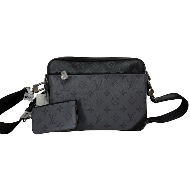 99新 LouisVuitton/路易威登 黑老花三合一芯片款新款斜挎包/860