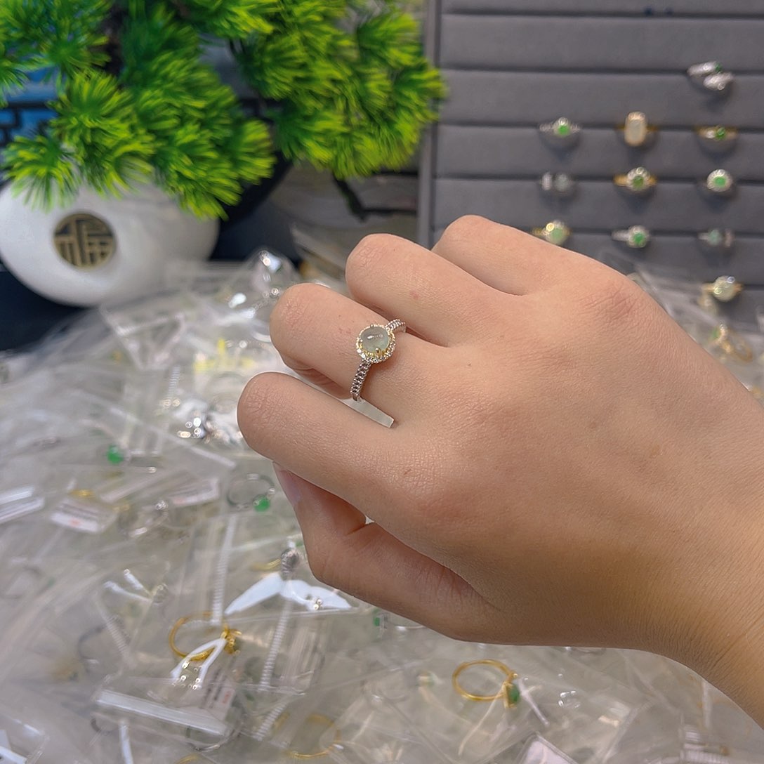 翡翠戒指银S925镶嵌我