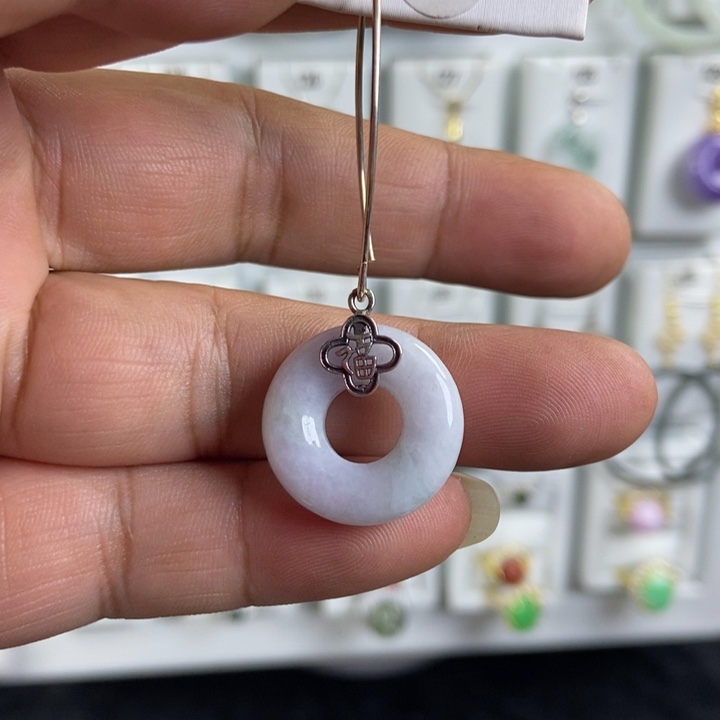 异***号翡翠银S925镶嵌耳饰品质珠宝