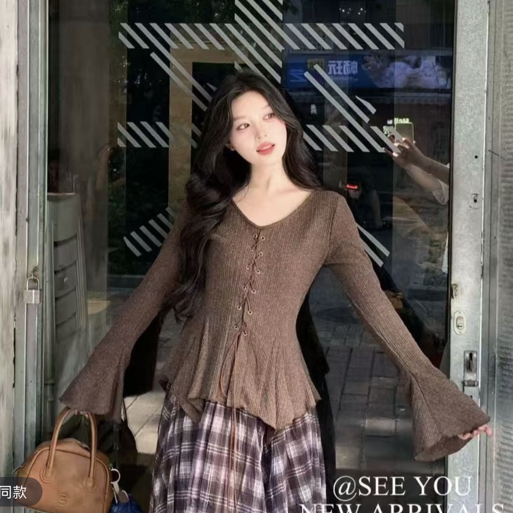 大码微胖休闲长袖T恤女装秋季胖MM收腰显瘦上衣小个子内搭打底衫