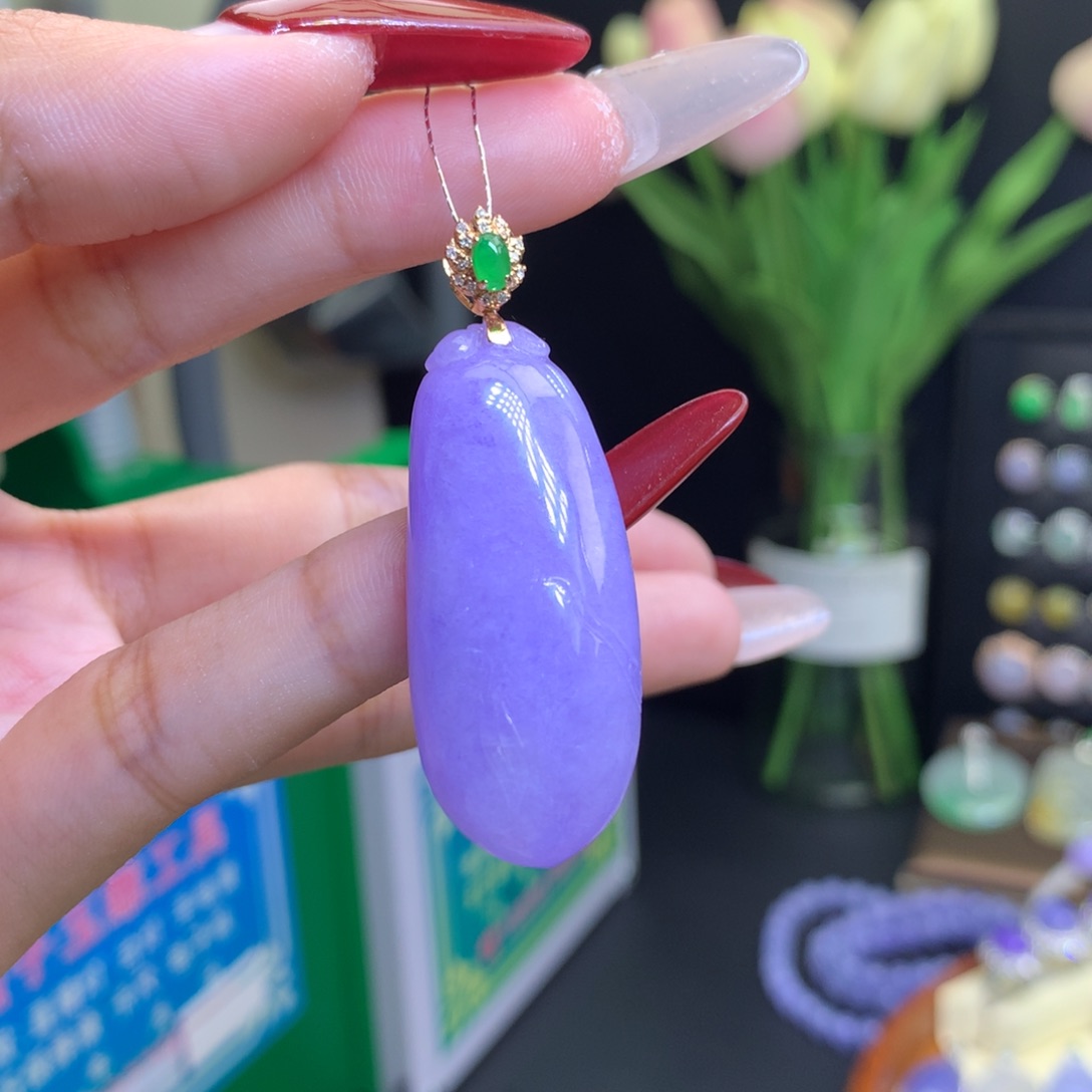 翡翠颈饰18K金镶嵌天然
