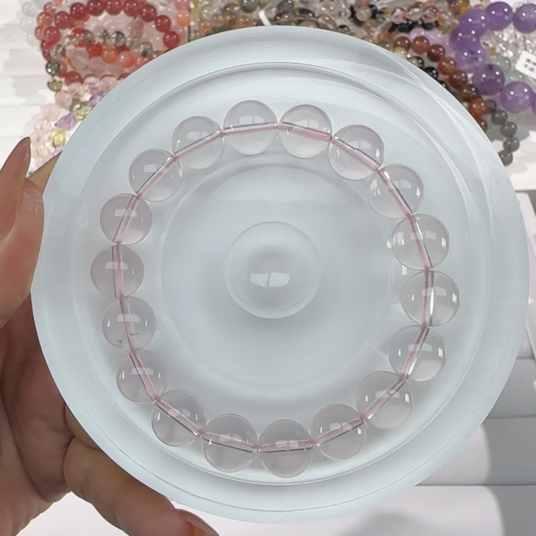 未镶嵌水晶手串002六芒星粉水晶11m