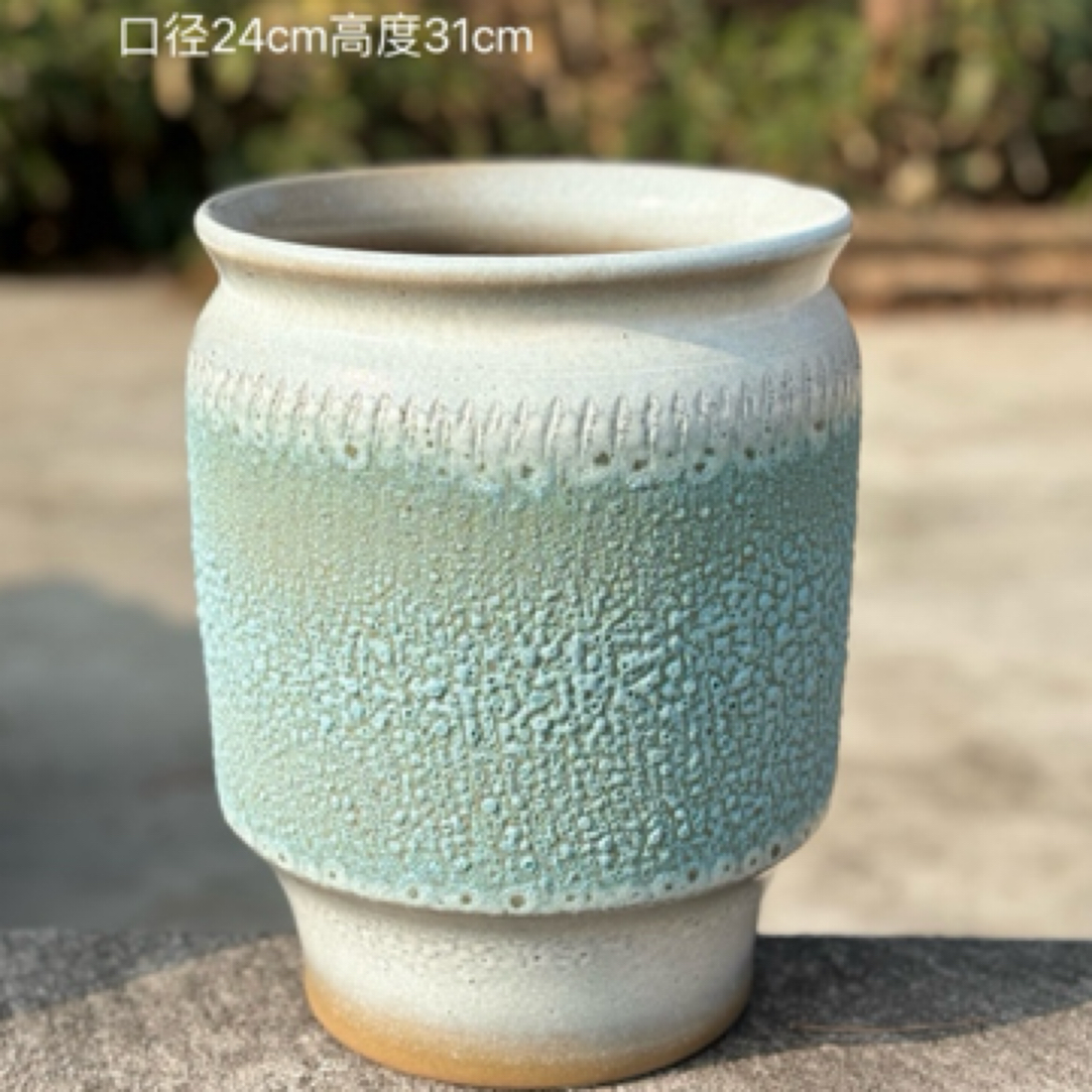 手工粗陶泡泡花盆复古透气种树植物大口径落地庭院老桩陶瓷大花盆