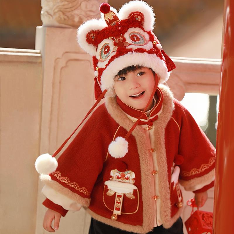 男童拜年服冬季2025蛇年新款儿童国风过年服宝宝过年喜庆新年衣服