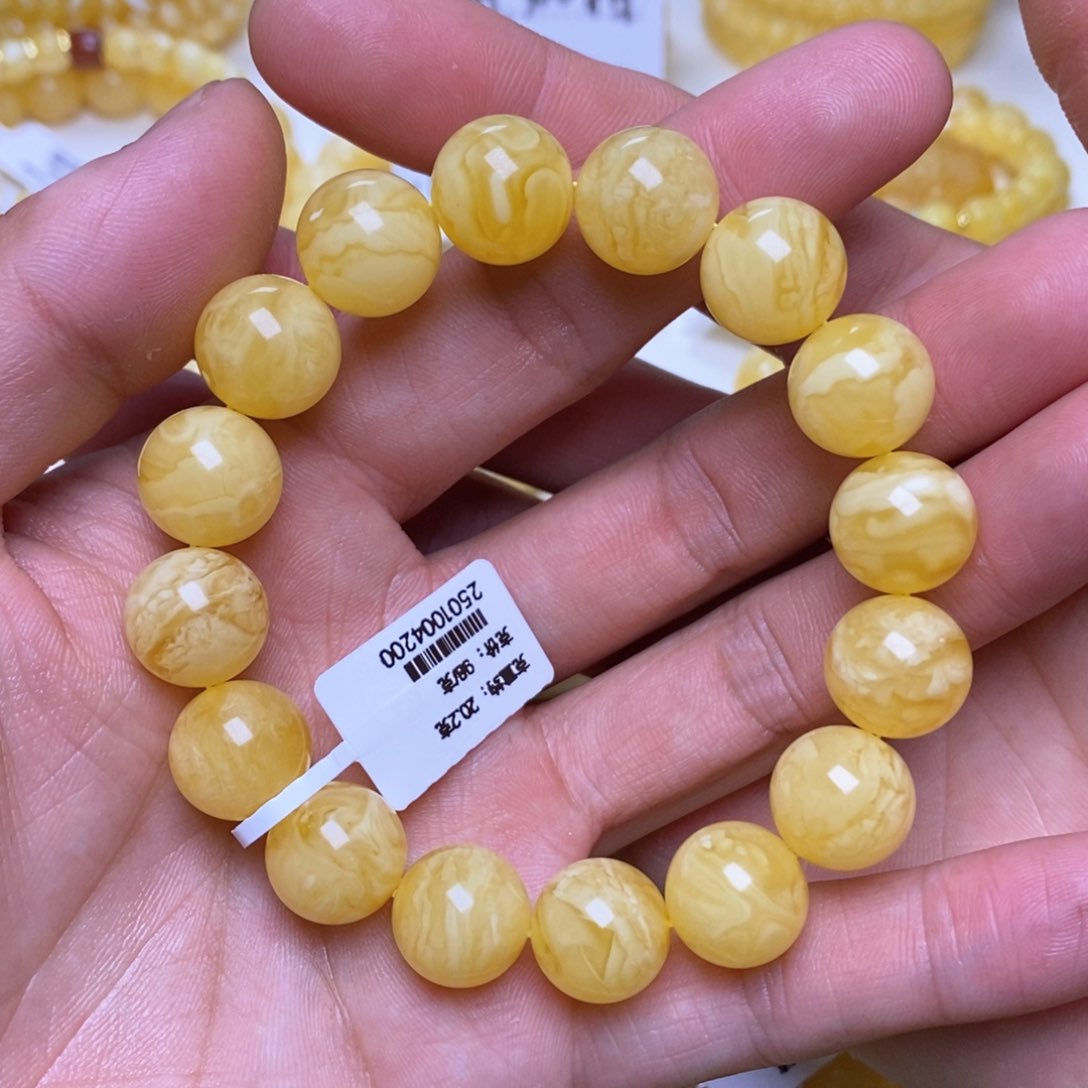 【闪购商品】蜜蜡裸石未镶嵌13+圆珠手串
