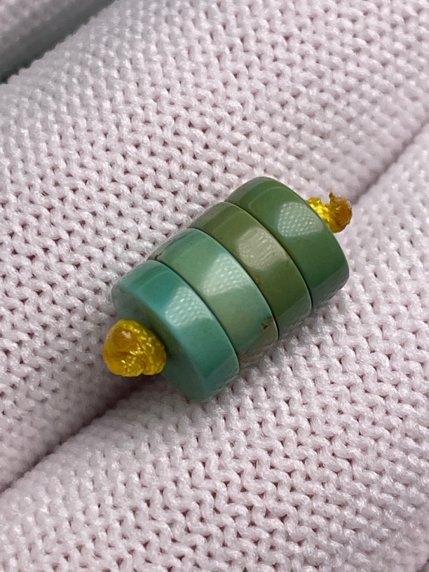 天然原矿绿松石隔片做锁骨项链搭配挂坠手串搭配