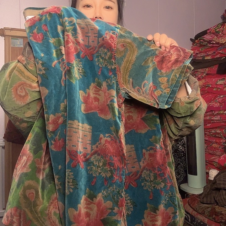 老料平绒油蜡染中衫