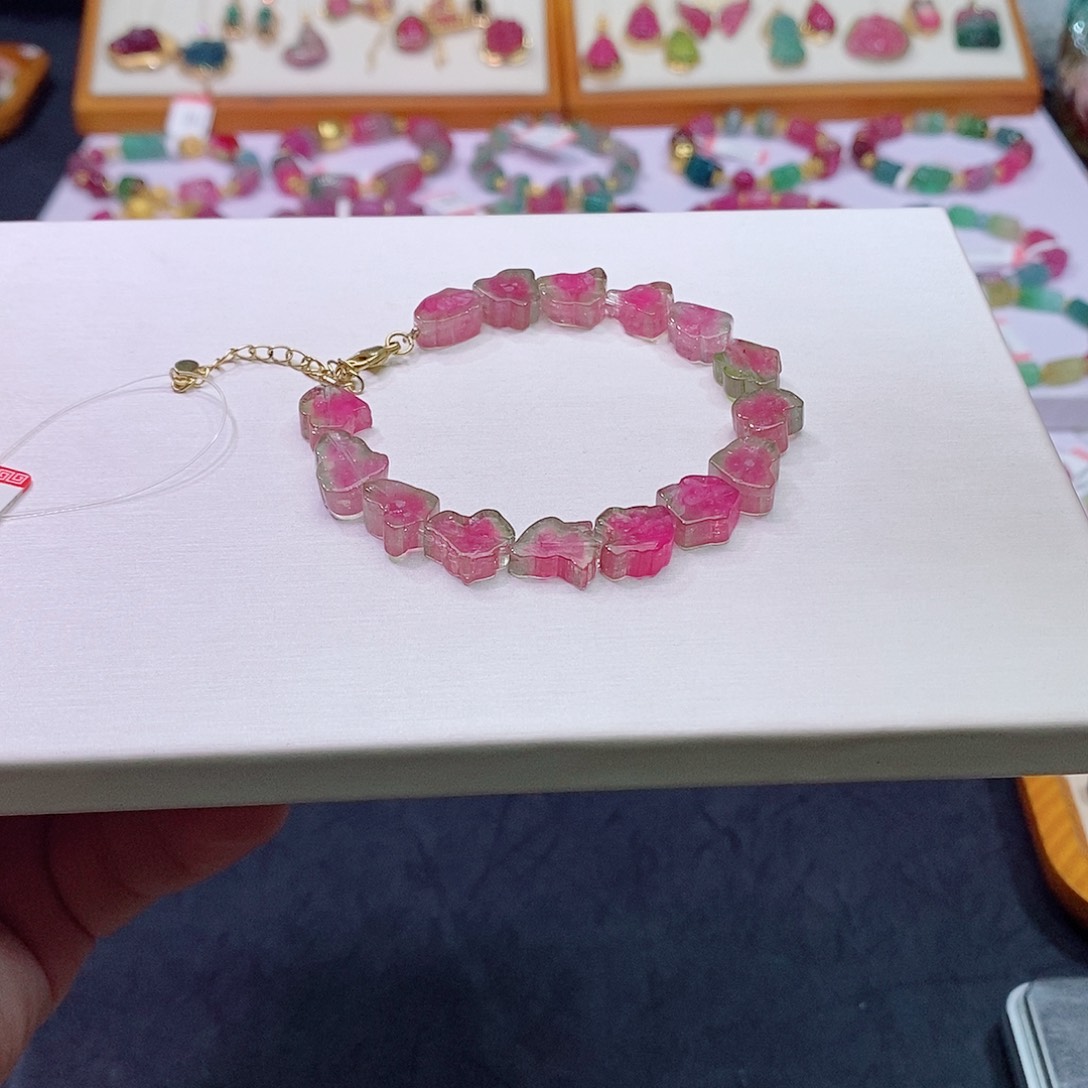 碧玺碧玺m未镶嵌西瓜手链