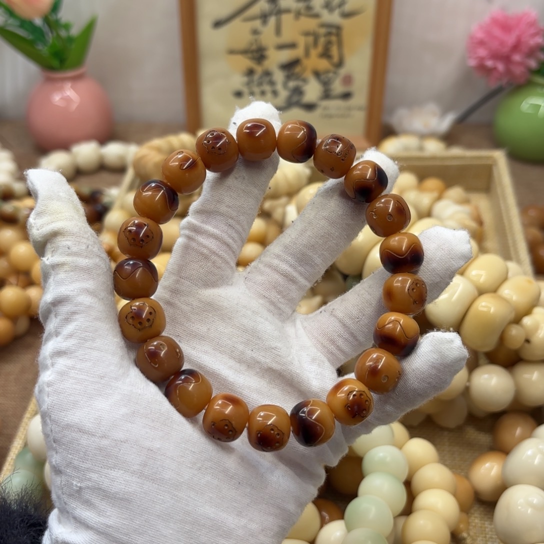 菩提根/象牙果吊坠13干磨雕刻桶782