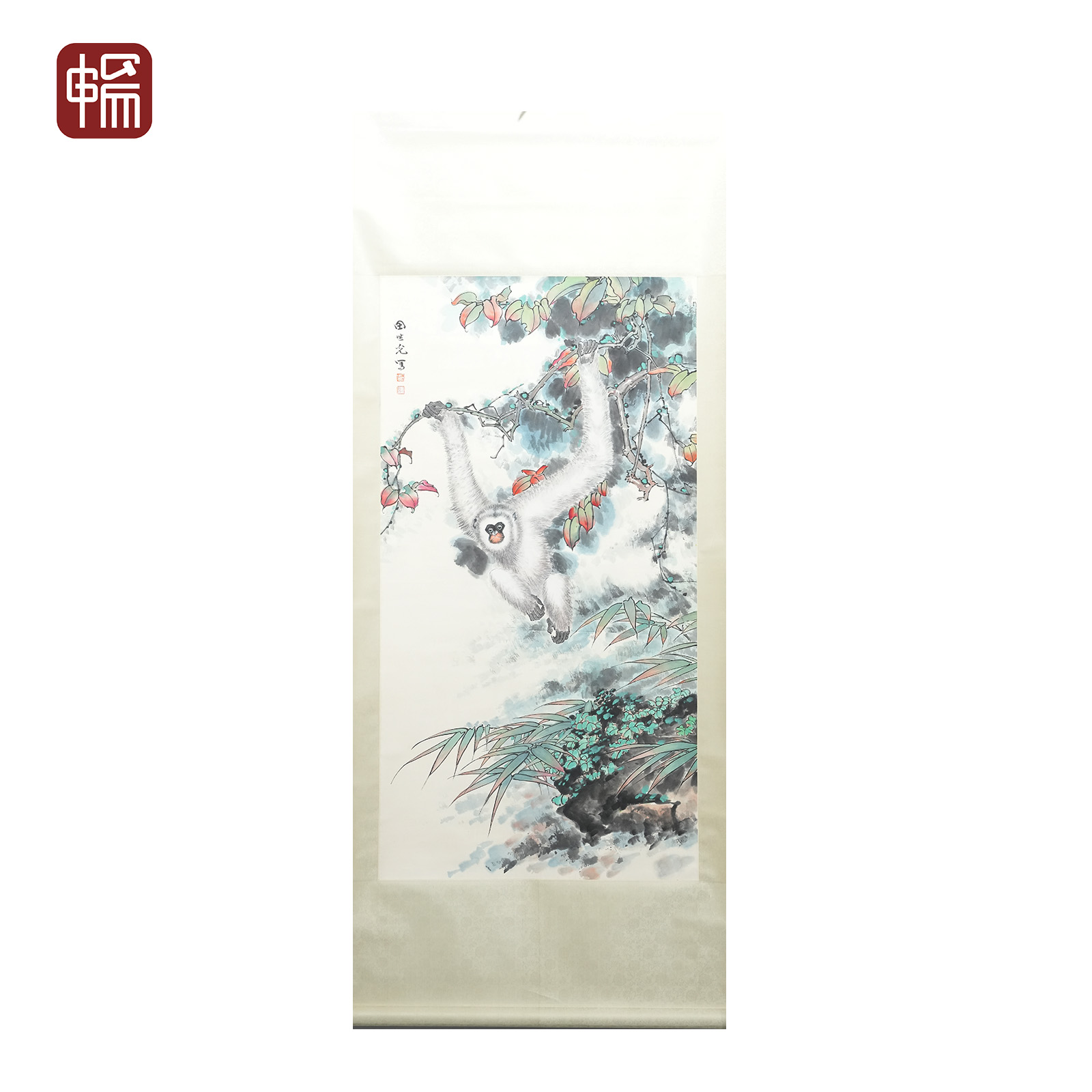 T668 白猿 133*70(8.38) 纸本立轴 FL