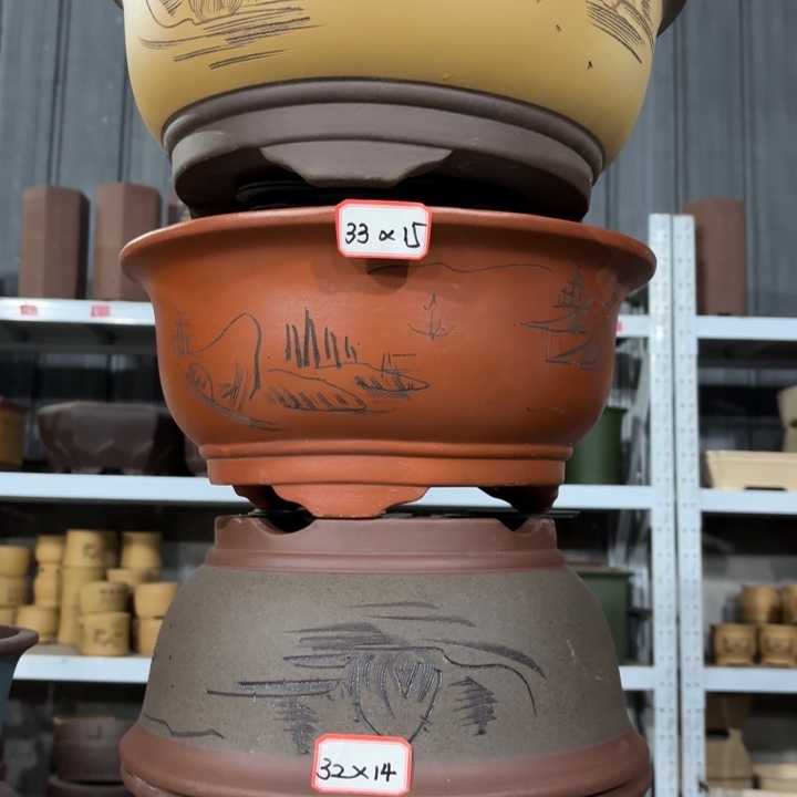 紫砂花盆100-4。            