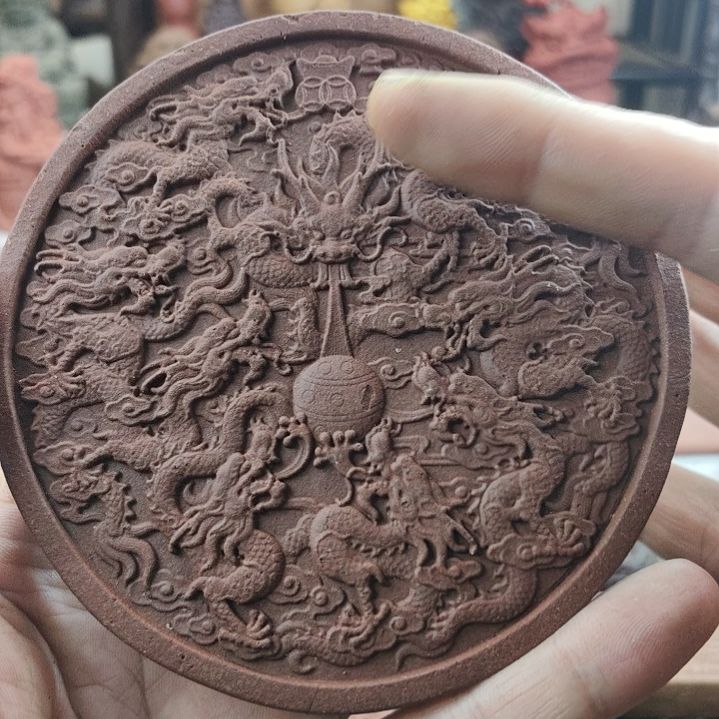泥塑降真香方香之重器九龙壁瑕疵款
