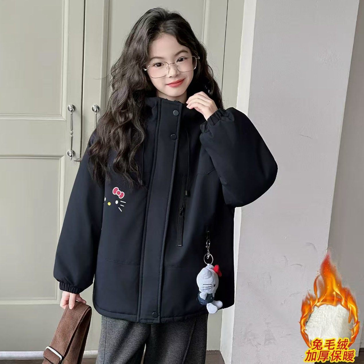 猫咪加毛加厚派克服