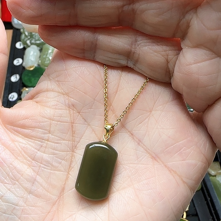 颈饰银S925镶嵌和田玉