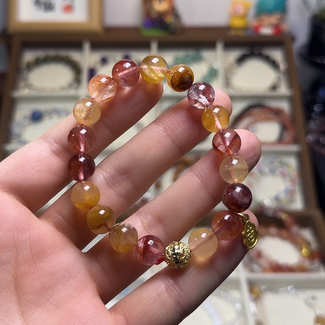 水晶手链合金胶花手链