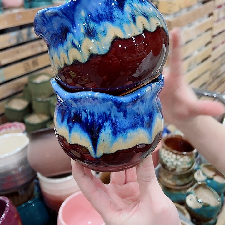 有孔，凑单福利满10元发货陶瓷多肉花盆！