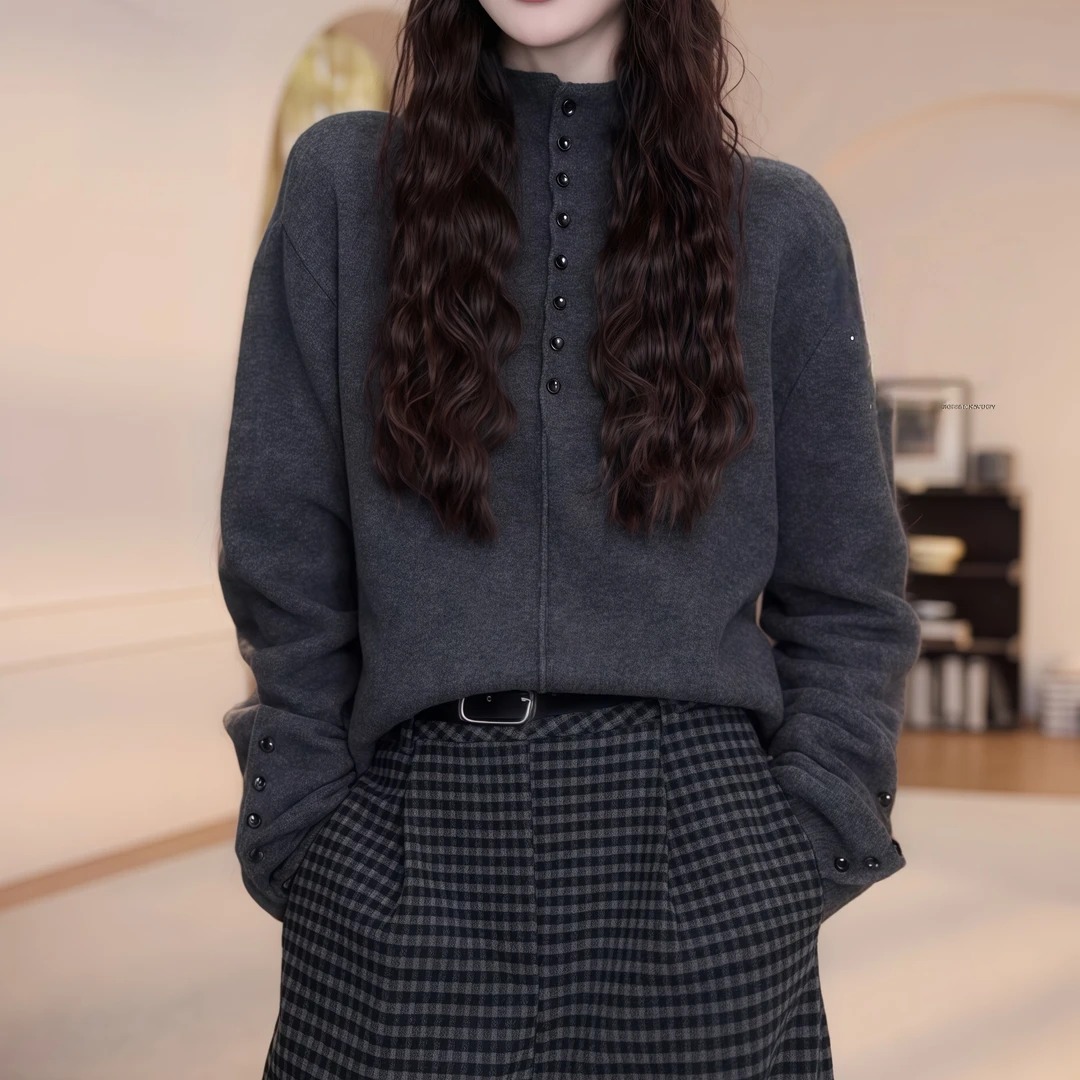 2025冬季慵懒风半高领保暖毛衣韩版时尚百搭显瘦遮肉长袖针织衫女