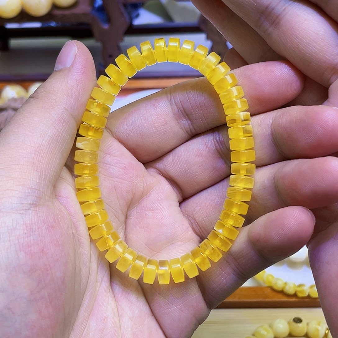 未镶嵌蜜蜡颈饰8m菊金