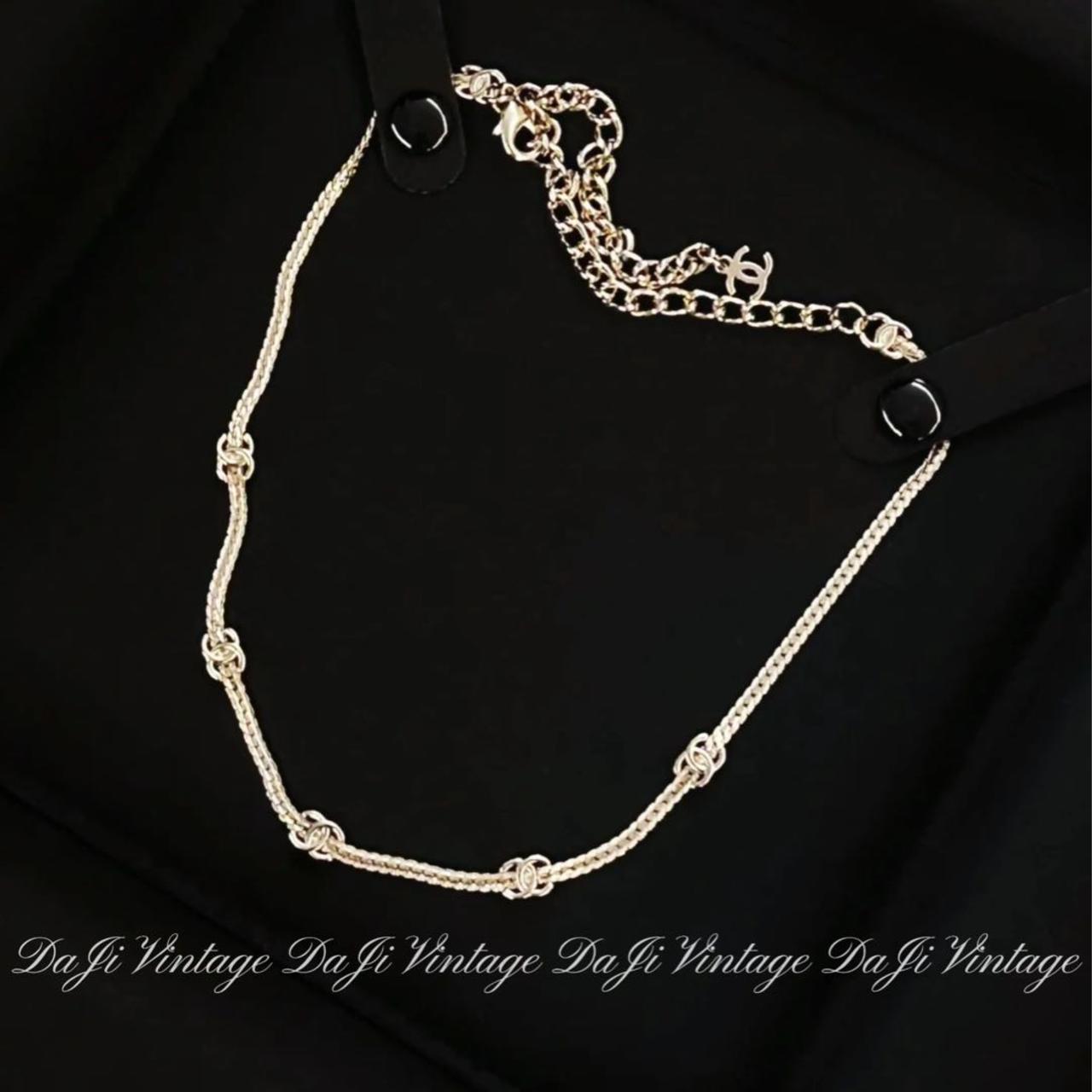 大吉中古/Chanel香奈儿淡金色五花项链锁骨链