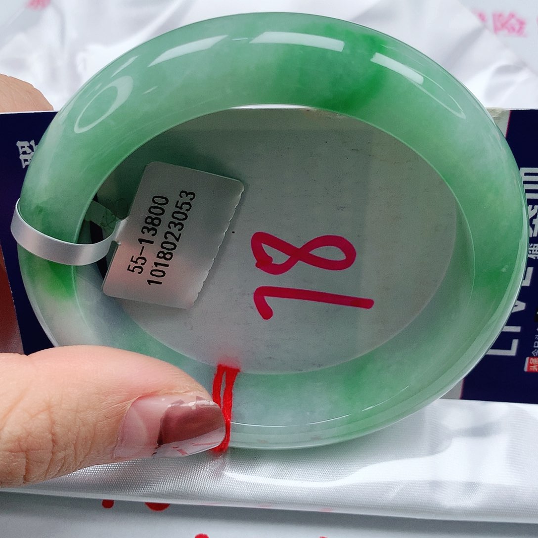 翡翠手镯未镶嵌55圈缅甸天然翡翠A货