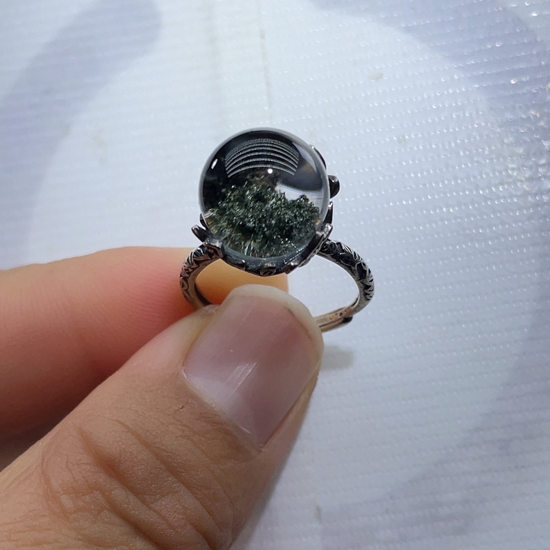 银S925镶嵌戒指水晶定制